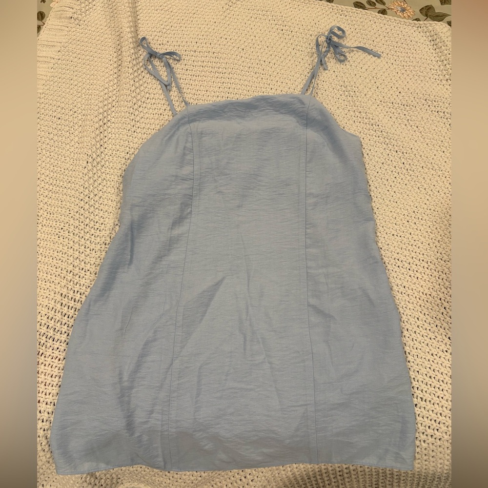 H&M blue Tie Mini Dress